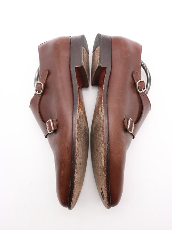 Jack Erwin Shoes Men\'s Size  10.5 Oxford Double Monk Strap Classic Brown Leather main image 10